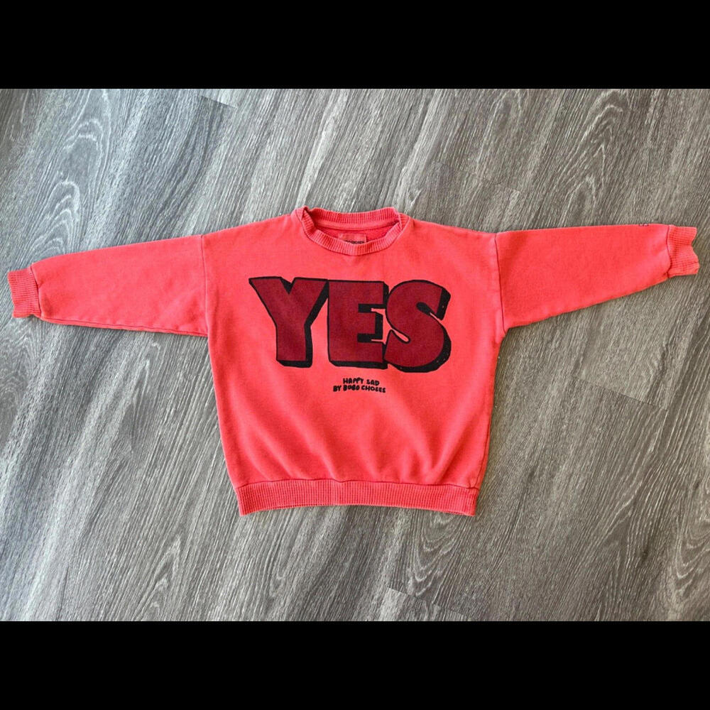 New Bobo Choses Unisex Sweatshirt Pink Logo Size 4 5Y VERY GOOD!